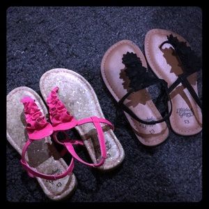 2 pair of girls sandals